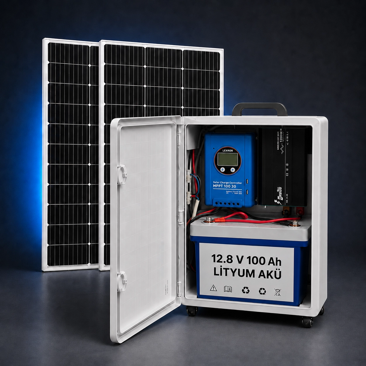 Fesa Enerji Eko 1.2 kW Lityum Akülü Tekerlekli Taşınabilir Solar Paket (FESA1KWL)