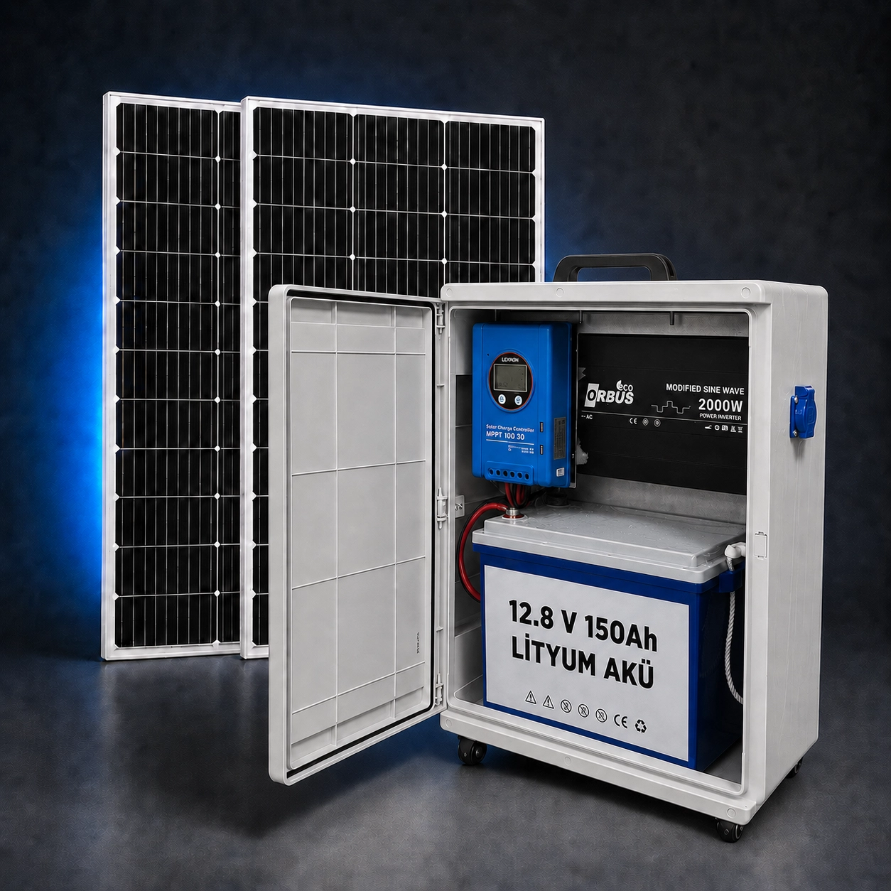 Fesa Enerji Standart 2KW Lityum Akülü Taşınabilir Solar Paket (FESA2KW)