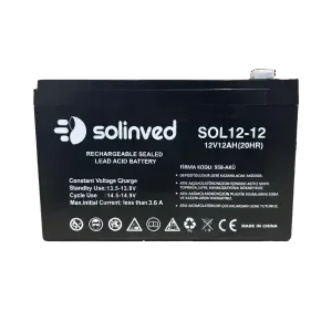 Solinved 12ah-12v Kuru Tip Akü