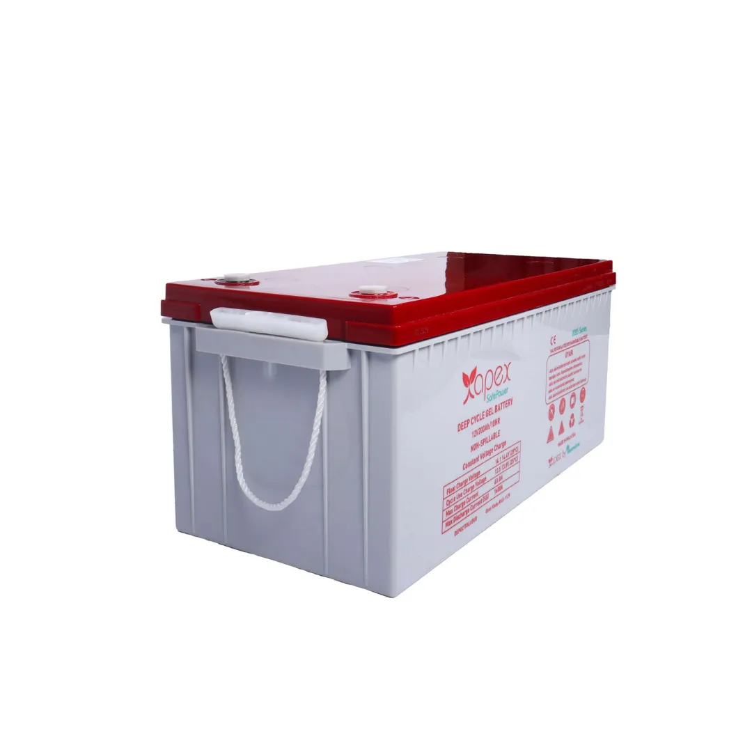 Apex 12V 200Ah Safepower Jel Akü (2.4 kWh - GE200-12 Uzun Ömürlü Deep Cycle)