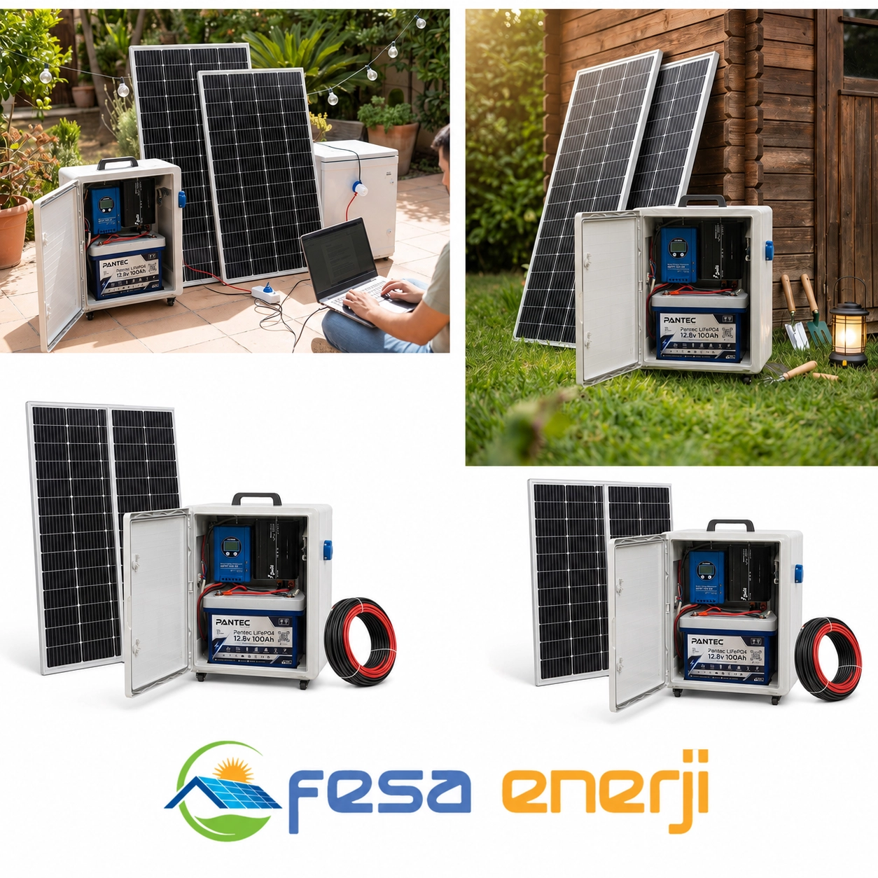 Fesa Enerji Eko 1.2 kW Lityum Akülü Tekerlekli Taşınabilir Solar Paket (FESA1KWL)