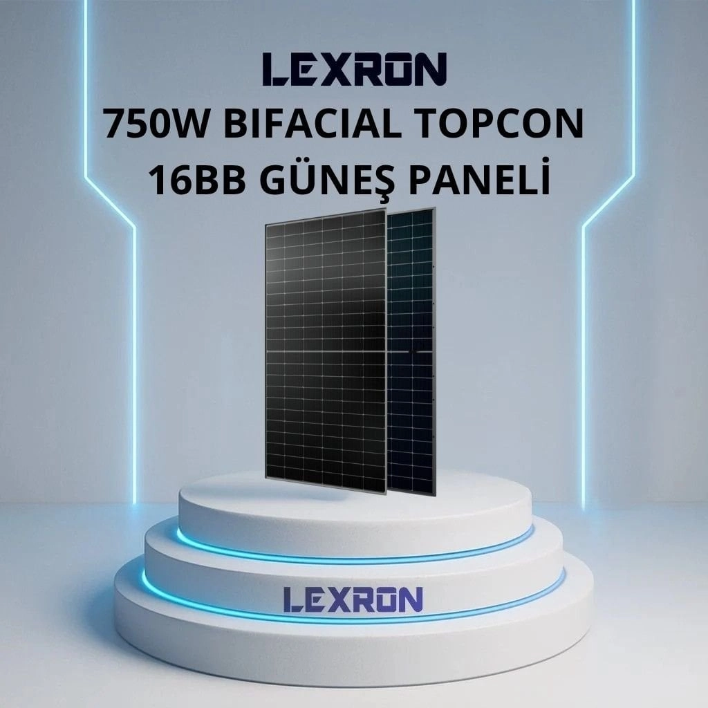 Lexron 750w Bıfacıal 132 Cell 16bb Half-cut Topcon Güneş Paneli