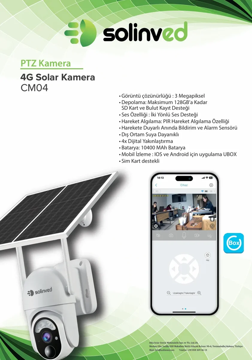 Solinved Güneş Enerjili Akıllı Ptz 4g Kamera - Cm 04