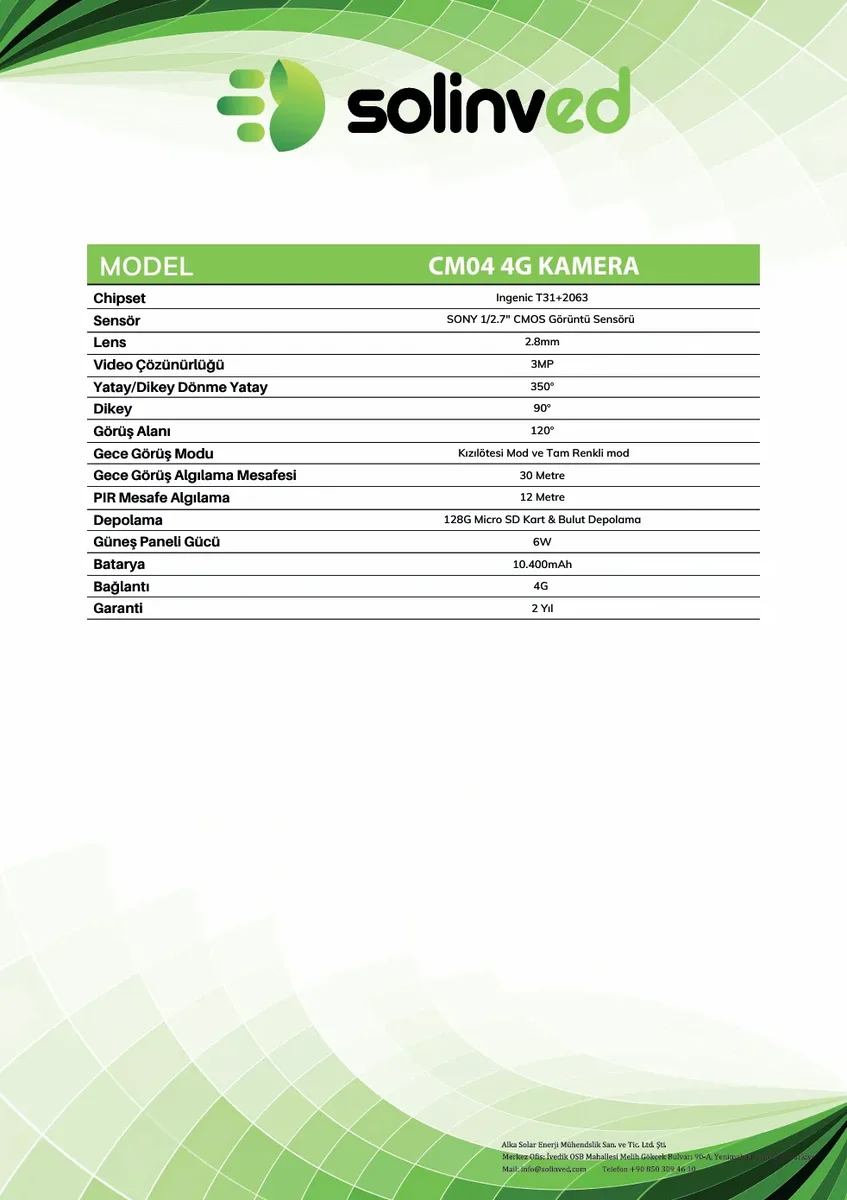 Solinved Güneş Enerjili Akıllı Ptz 4g Kamera - Cm 04
