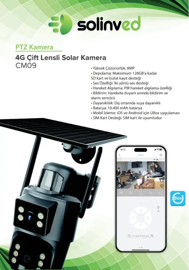 Solinved Çift Lensli Güneş Enerjili Ptz Hd Kamera - Cm 09
