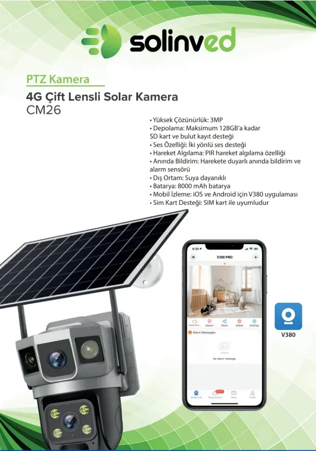 Solinved Güneş Enerjili Ptz 4g Kamera - Cm 26