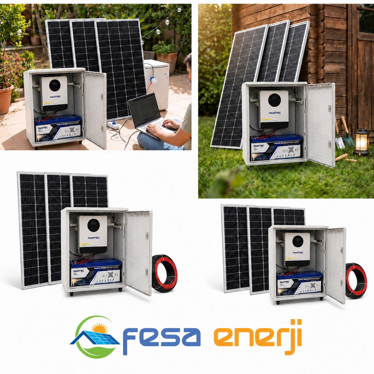 Fesa Enerji Standart 3 KW Lityum Akü Taşınabilir Solar Paket (FESA3KWL)