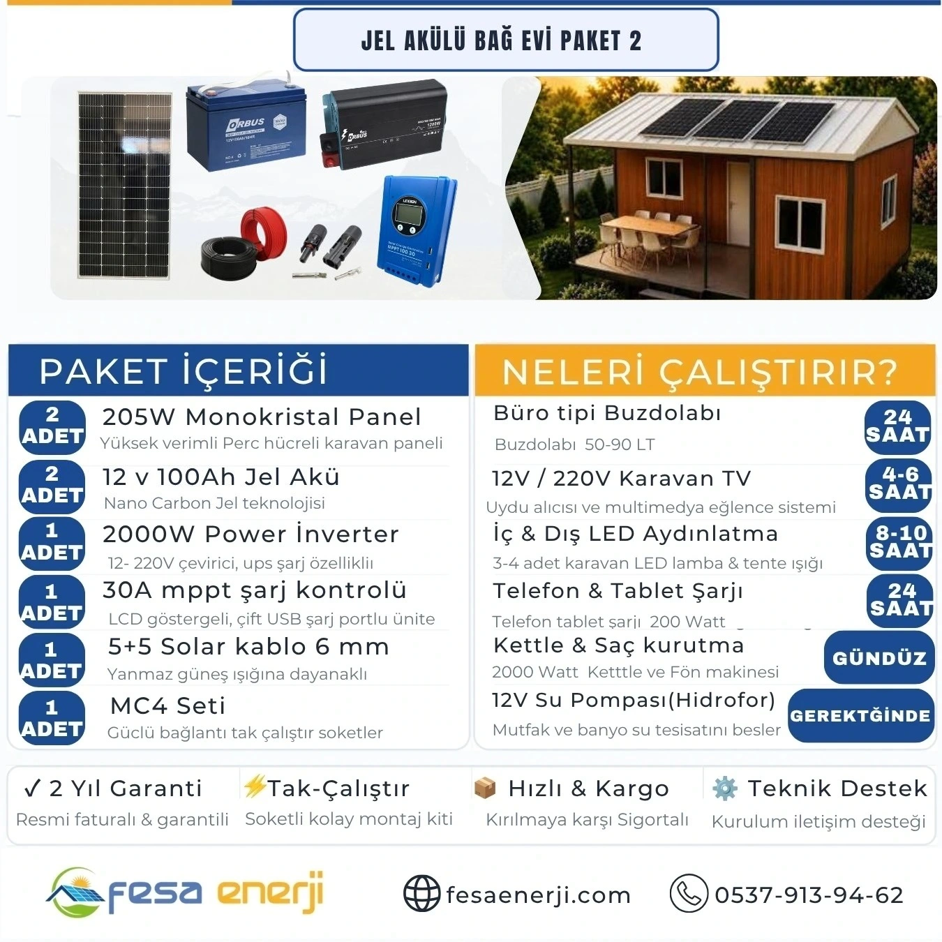 Fesa Enerji Jel Akü Bag Evi Paket Sistemleri 2