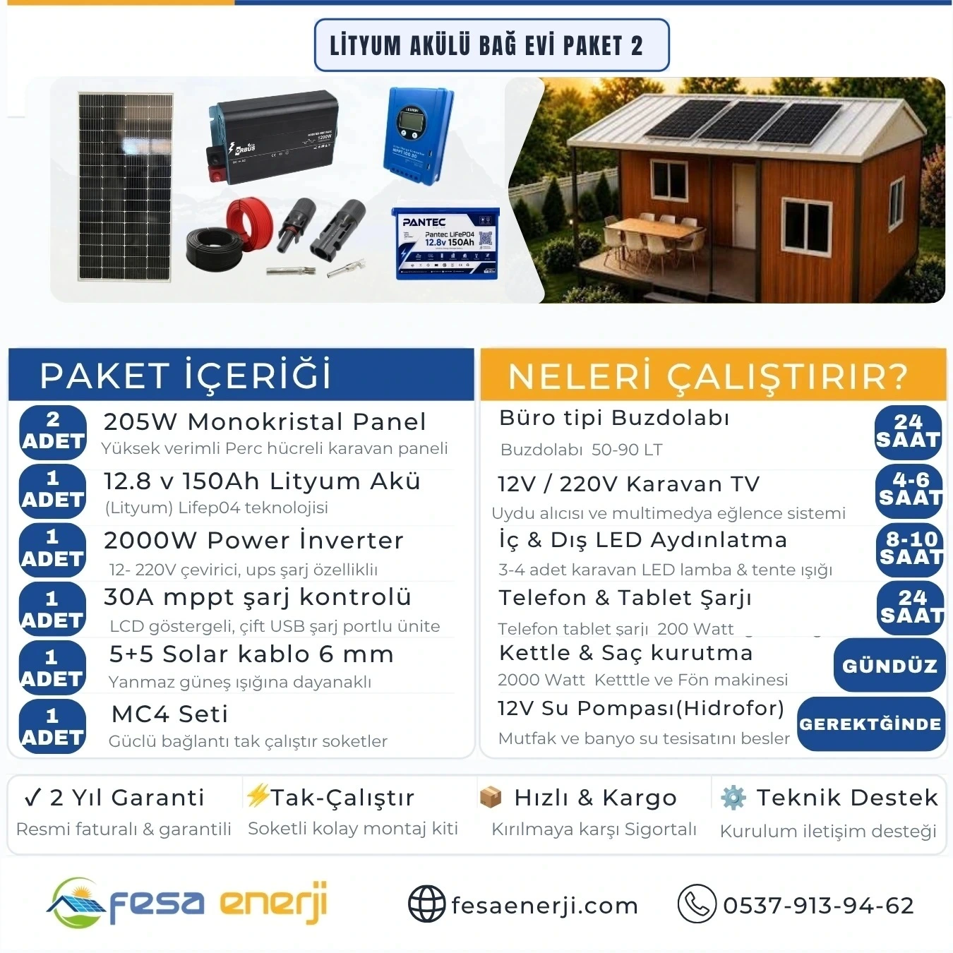 Fesa Enerji Lityum Akü Bağ Evi Paket Sistemleri 2