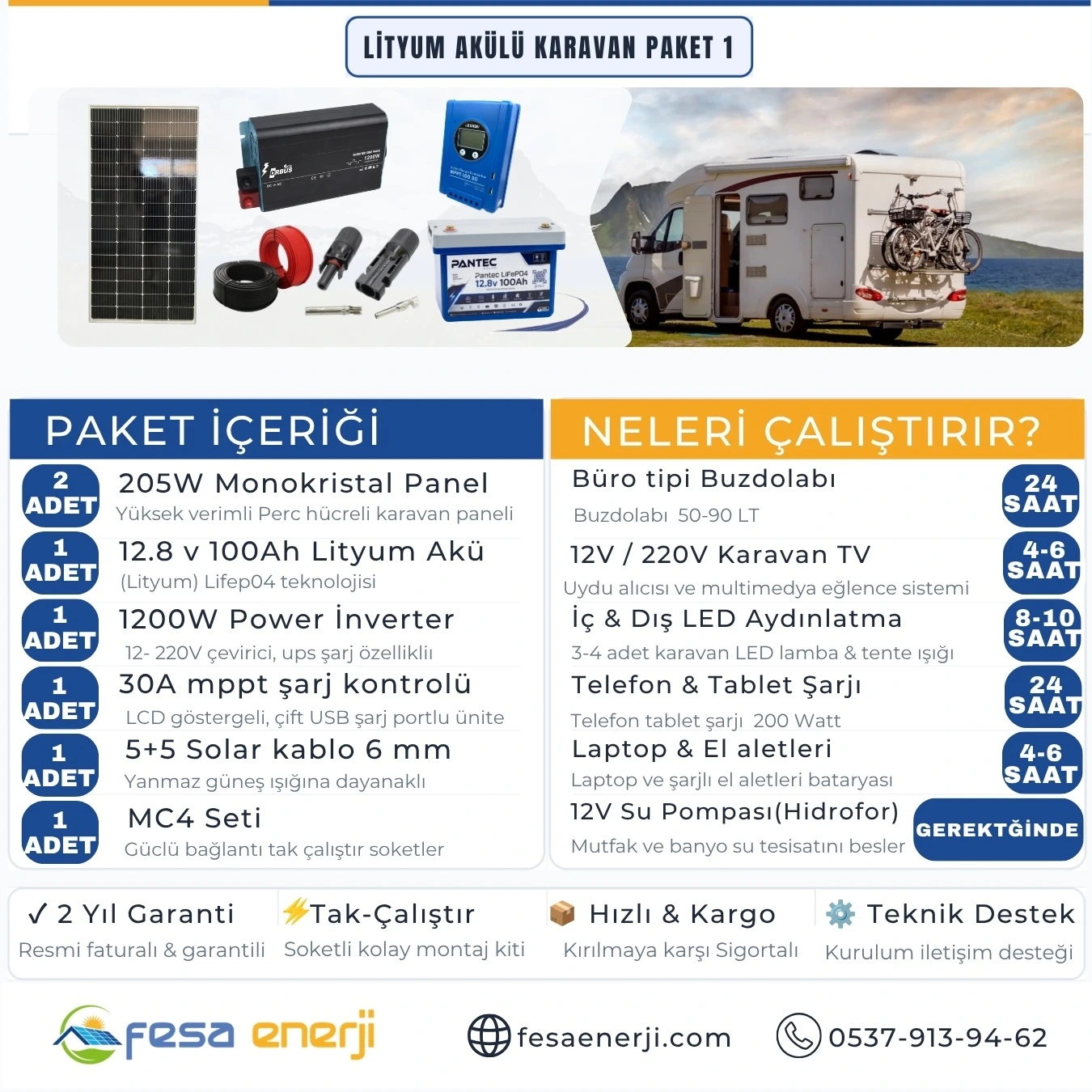 Fesa Enerji Lityum Akülü Karavan Paket Sistemleri 1