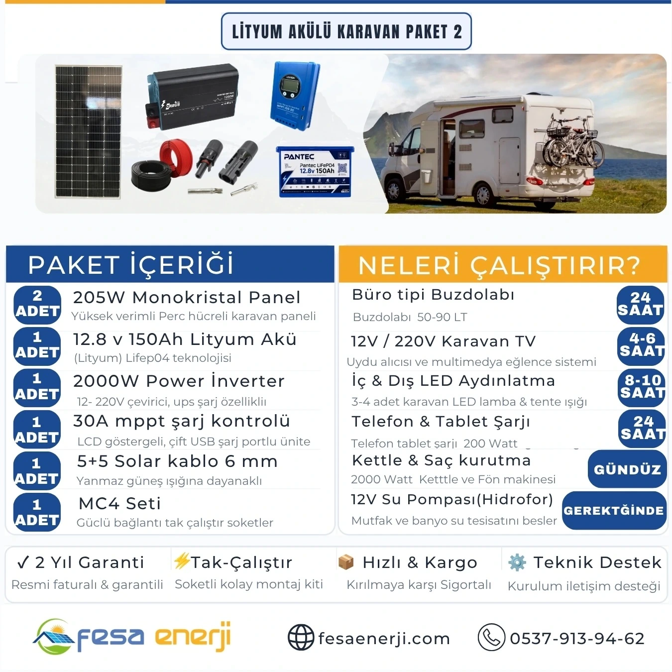 Fesa Enerji Lityum Akülü Karavan Paket Sistemleri 2