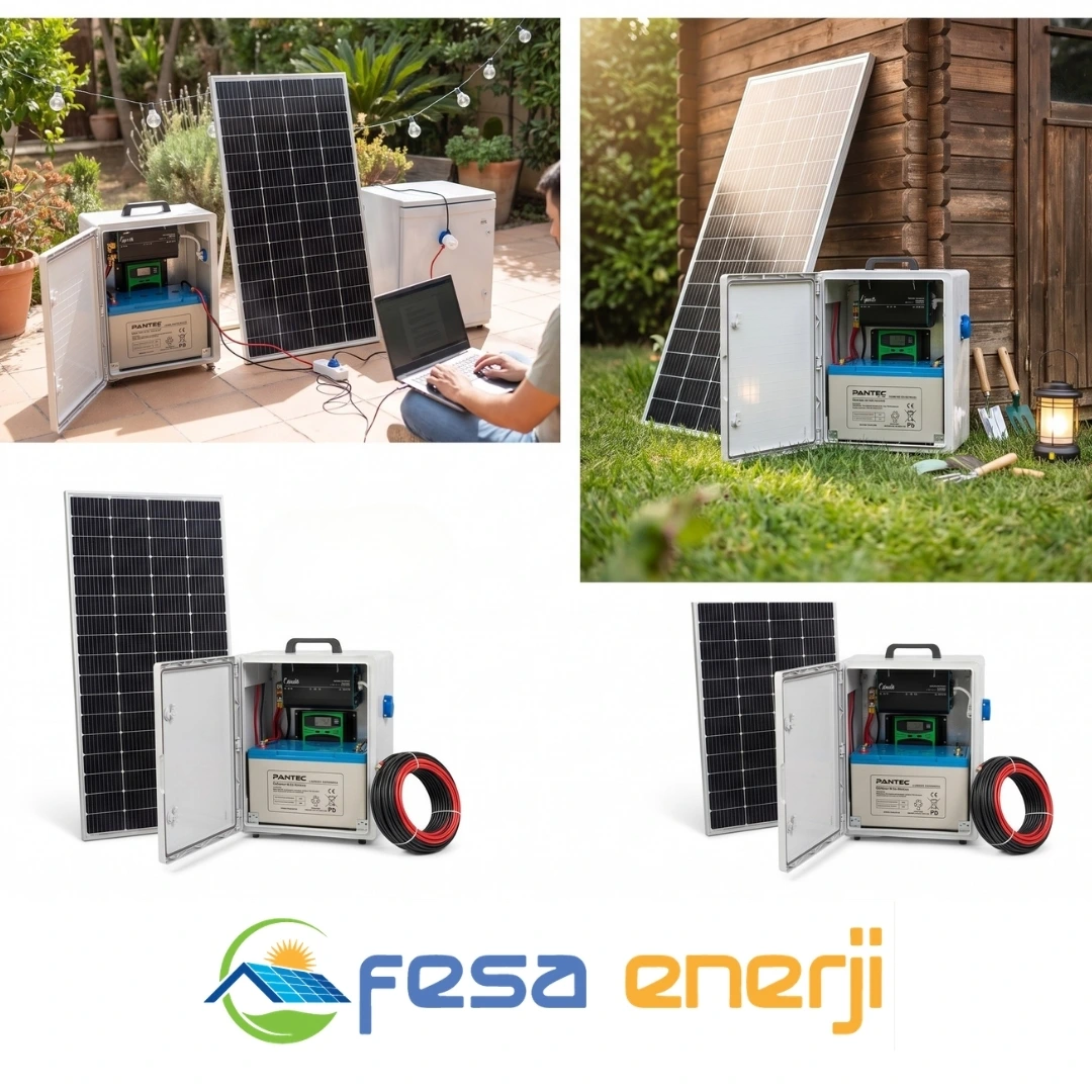 Fesa Enerji Mini 1.2 kW Jel Akülü Tekerlekli Taşınabilir Solar Paket (FESA1KWJ)