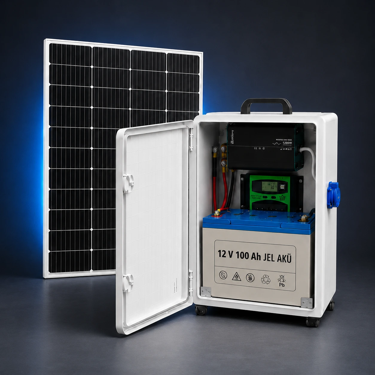 Fesa Enerji Mini 1.2 kW Jel Akülü Tekerlekli Taşınabilir Solar Paket (FESA1KWJ)