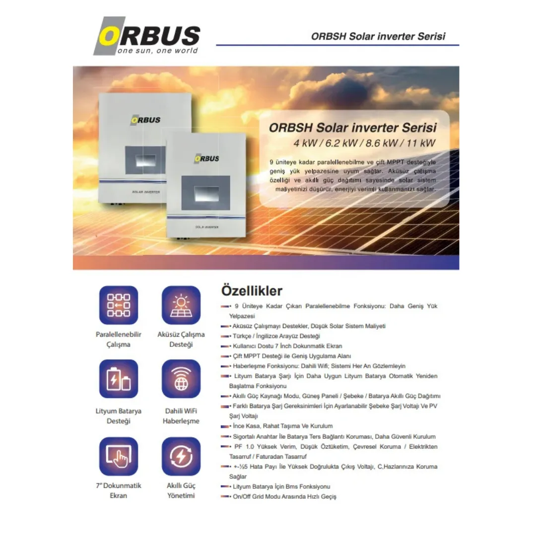 Orbus 11000W 48V 150A MPPT Solar İnverter | 11KW (ORBSH-11)