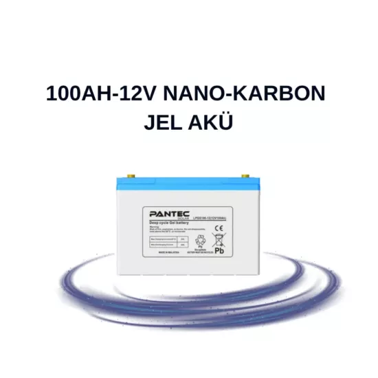 Pantec 100Ah 12V Nano-Karbon Jel Akü (Derin Döngü) - Fesa Enerji