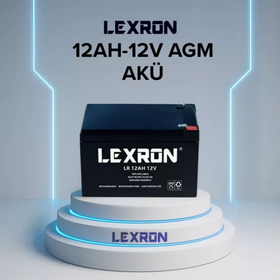 Lexron 12Ah 12V Kuru Tip Akü (VRLA AGM LXR12) - Fesa Enerji