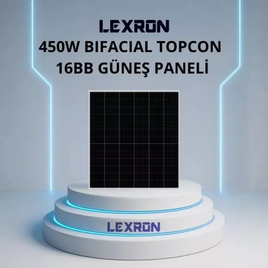 LEXRON 450W Bifacial 78 Cell 16BB Half-Cut TOPCon Güneş Paneli