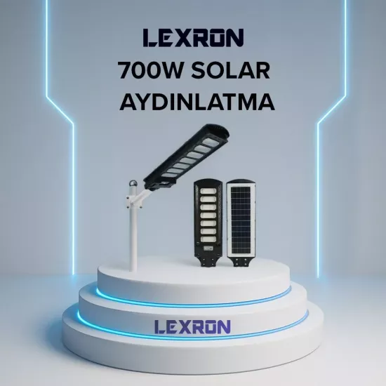 Lexron 700W Solar Led Sokak ve Cadde Aydınlatma Armatürü - Fesa Enerji