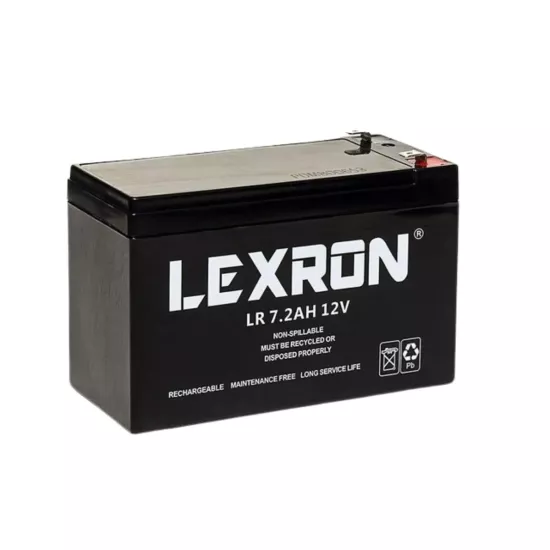 Lexron 7.2Ah 12V Kuru Tip Akü (VRLA AGM LXR72) - Fesa Enerji