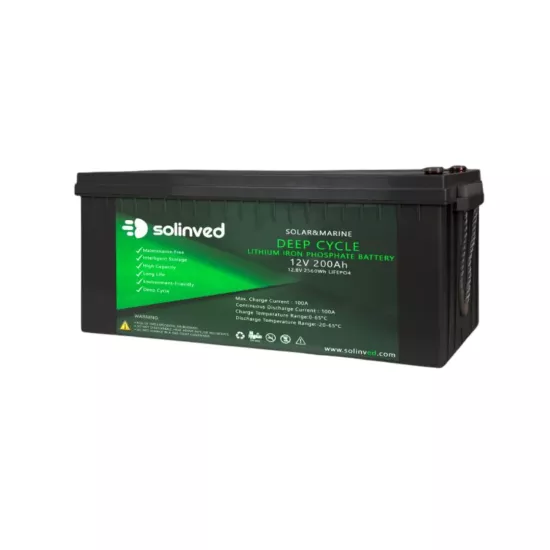 Solinved 12.8V 200Ah LiFePO4 Lityum Akü (SLV-12200FP - LCD Ekran - 3 Yıl Garanti) - Fesa Enerji
