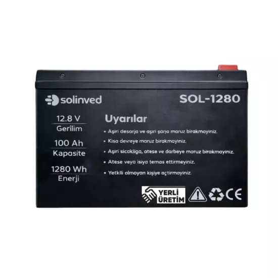 Solinved 12.8V 100Ah LiFePO4 Lityum Akü - Fesa Enerji