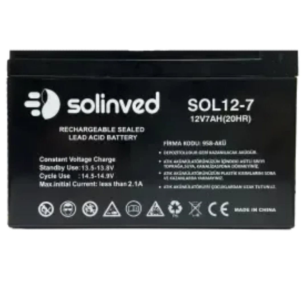 Solinved 7ah-12v Kuru Tip Akü