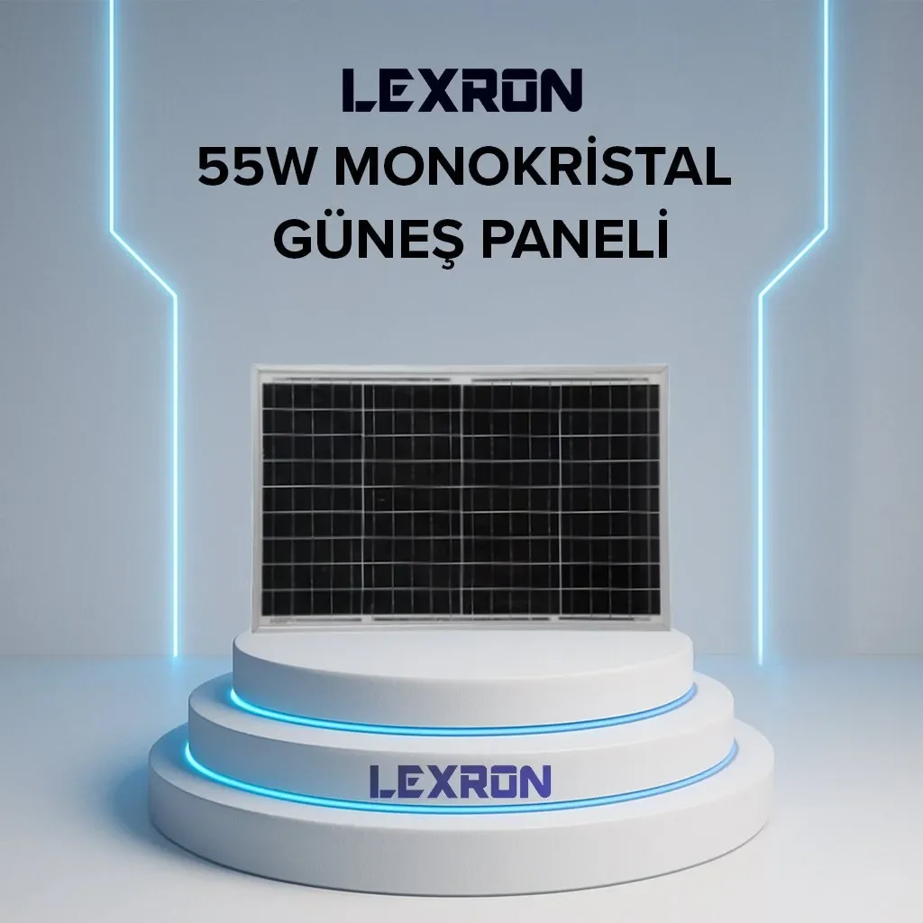 Lexron 55w Monokristal Güneş Paneli